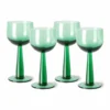 HKliving Set of 4 Fern Green Tall Wine Glass: The Emeralds