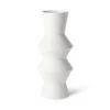HKliving 16,5XH41cm handmade white mottled clay vase.
