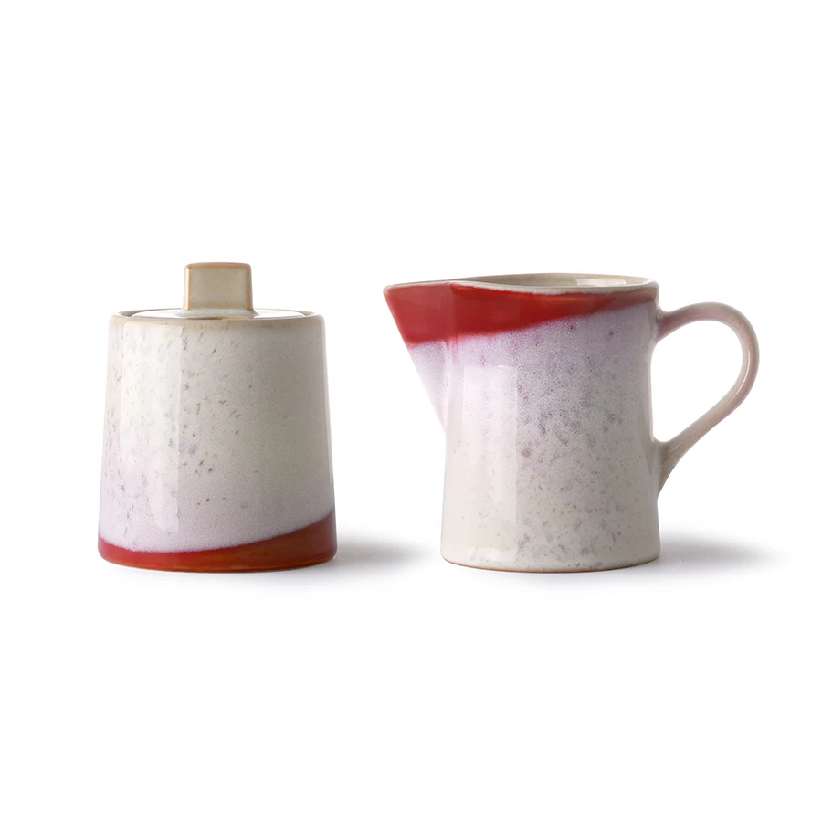 HKliving 70’s Ceramics Frost Milk Jug & Sugar Pot 3 HKliving 70’s Ceramics Frost Milk Jug & Sugar Pot