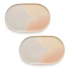 HKliving Gallery Ceramics Oval Side Plate Pink/Nude Set of 2