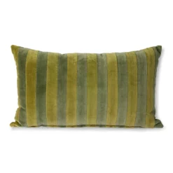 HKliving Green & Camo Striped Cushion