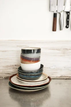 HKliving Ceramic 70s Dinner Plate Earth Set of 2