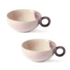 HKliving Gallery Ceramics Tea Cup Nude/Lilac Set of 2