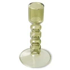 HKliving Olive Green Glass Candle Holder