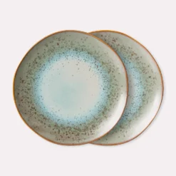HKliving Ceramic 70's Dinner Plate Mineral Set of 2