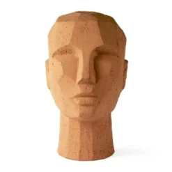 HKliving Terracotta Abstract Head Sculpture