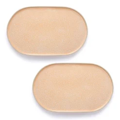 HKliving Gallery Ceramics Oval Side Plate Peach Set of 2