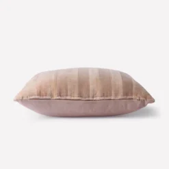 HKliving Striped Velvet Cushion Beige/Dusty Pink (45x45)