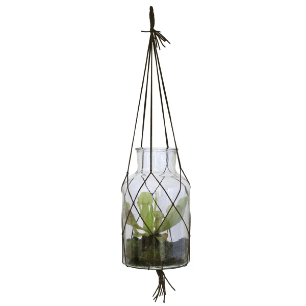 HKliving Glass Hanging Vase with Hanging Strap 3 HKliving Glass Hanging Vase with Hanging Strap