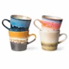 HKliving 70s Ceramics: Americano Mugs, Pegasus (Set of 4) 2 HKliving 70s Ceramics: Americano Mugs, Pegasus (Set of 4)
