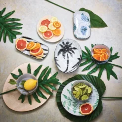 HKliving Porcelain bowl palms
