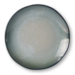 HKliving Home Chef Ceramics: Dinner Plate Grey/Green (Set of 2)
