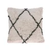 HKliving Off White and Black Cotton Diamond Cushion 1 HKliving Off White and Black Cotton Diamond Cushion