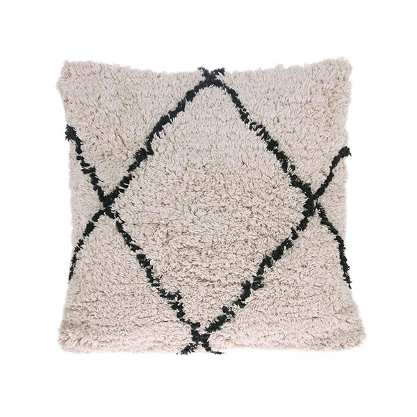 HKliving Off White and Black Cotton Diamond Cushion 3 HKliving Off White and Black Cotton Diamond Cushion