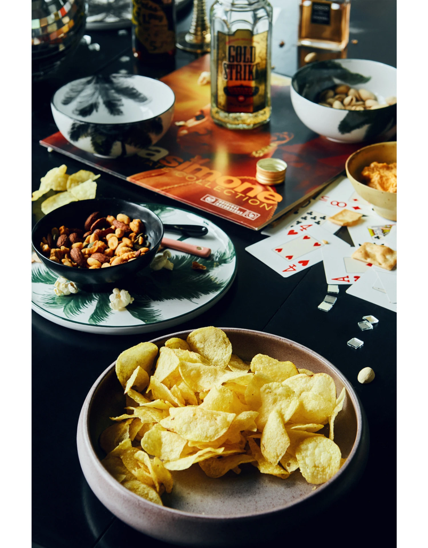 HKliving Black Palms Bowl 5 HKliving Black Palms Bowl