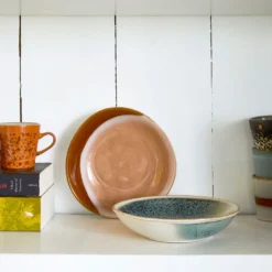 HKliving Ceramic 70s Curry Bowls Mist Set of 2