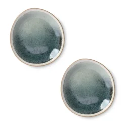 HKliving Set of 2 Mist Ceramic 70s Side Plate