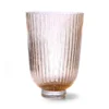 HKliving Glass Vase Ribbed Peach 1 HKliving Glass Vase Ribbed Peach