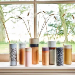 HKliving Vase céramique minimaliste blanc