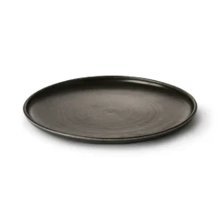 HKliving Kyoto ceramics Set of 2 rustic dinner plate black