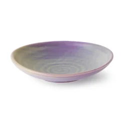HKliving Home Chef Ceramics Flat Bowl Purple/Green
