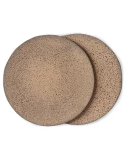 HKliving Set of 2 Taupe Gradient Ceramics Dinner Plates