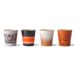 HKliving 70s Ceramics Ristretto Mugs - Aurora Set of 4