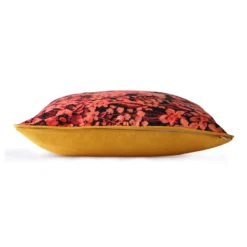 HKliving Printed Floral Cushion Coral/Black (50x50)