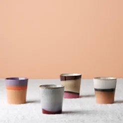 HKliving 70s Ceramics Handleless Coffee Mug Sunset