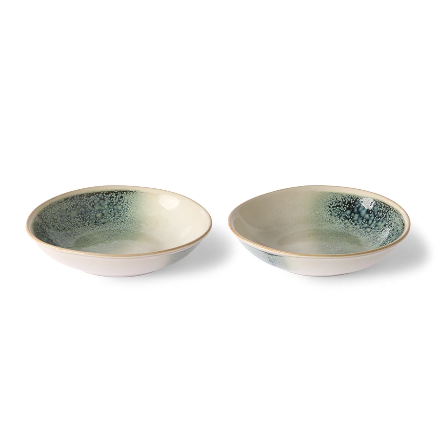 HKliving Ceramic Plate 70's Curry Bowls: Mist (Set of 2) 3 HKliving Ceramic Plate 70's Curry Bowls: Mist (Set of 2)