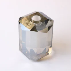 HKliving Grey Crystal Glass Diamond Candle Holder