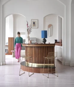 HKliving Brass Wire Bar Stool