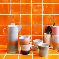 HKliving Set of 4 70s Americano Cups Set 10 HKliving Set of 4 70s Americano Cups Set