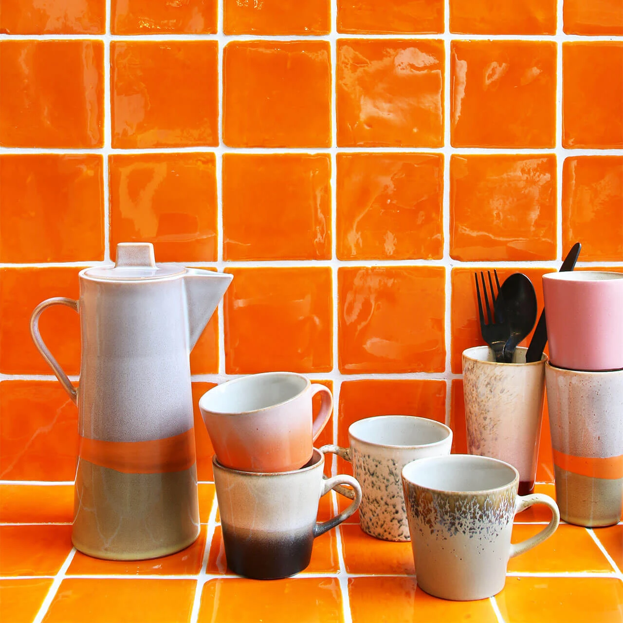 HKliving Set of 4 70s Americano Cups Set 5 HKliving Set of 4 70s Americano Cups Set