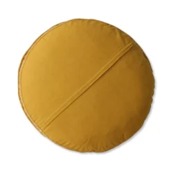 HKliving Striped Velvet Seat Cushion Round Ochre/Gold (ø60)