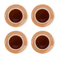 HKliving Ceramic 70's Dessert Plate Stream Set of 4