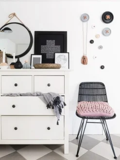 HKliving Large White Button Hanger