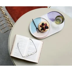 HKliving Set of 2 Gallery Mint and Nude Round Side Plate