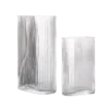 HKliving Set of 2 Clear Glass Ribbed Vases