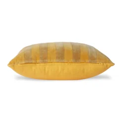HKliving Striped Velvet Cushion Ochre/Gold (45x45)