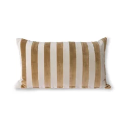 HKliving Striped Velvet Cushion Brown/Natural (30x50)