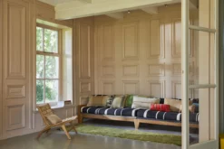 HKliving Hand Woven Wool Cushion Green (38x74)