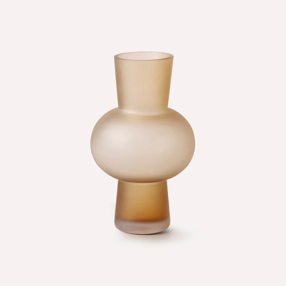 HKliving Glass Flower Vase S Matt Peach 4 HKliving Glass Flower Vase S Matt Peach