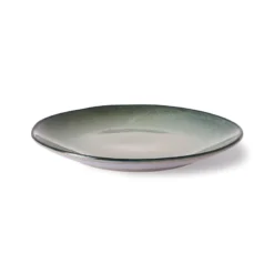 HKliving Home Chef Ceramics: Dinner Plate Grey/Green (Set of 2)
