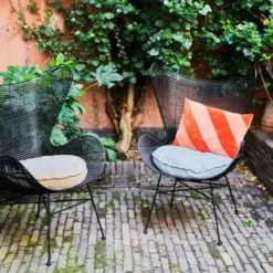 HKliving Dusty Peach Velvet Seat Cushion