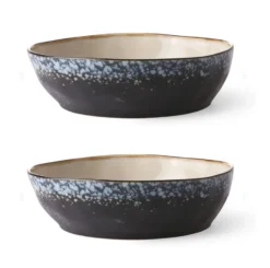 HKliving Ceramic 70's Pasta Bowl Galaxy Set of 2