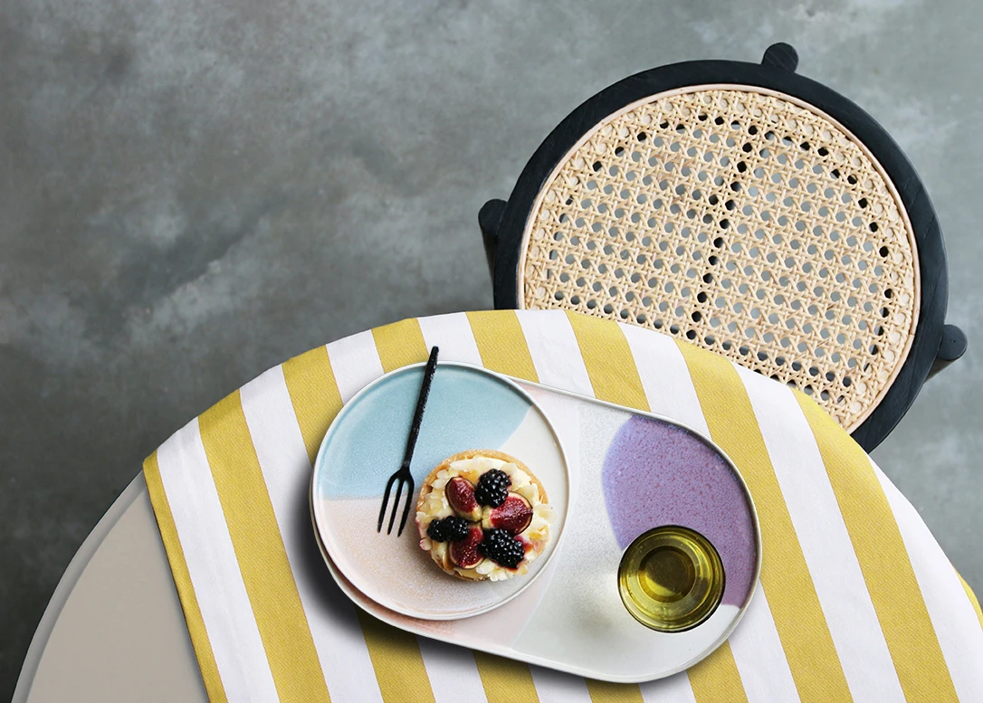 HKliving Gallery Ceramics Round Side Plate Mint/Nude Set of 2 8 HKliving Gallery Ceramics Round Side Plate Mint/Nude Set of 2