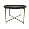 HKliving Black/Brass Side Table, 63 x 63 x 40 cm