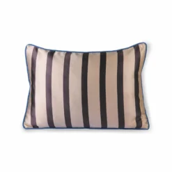 HKliving Satin striped cushion brown/taupe (35x50)