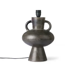 HKliving Charcoal Stoneware Lamp Base with Handles
